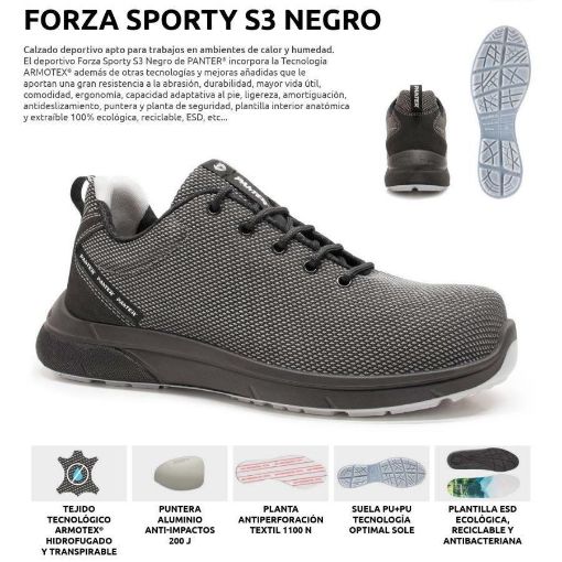 Imagen de Zapatilla Forza Sporty S3 Negro Esd T-41 Panter