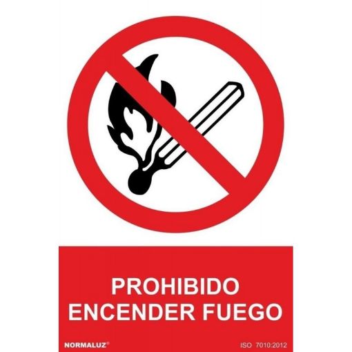 Imagen de Señal Prohibido Encender Fuego Pvc 0,7Mm Rd41001