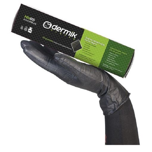 Imagen de Caja 50 Uds Guante Diamantado T-M Negro