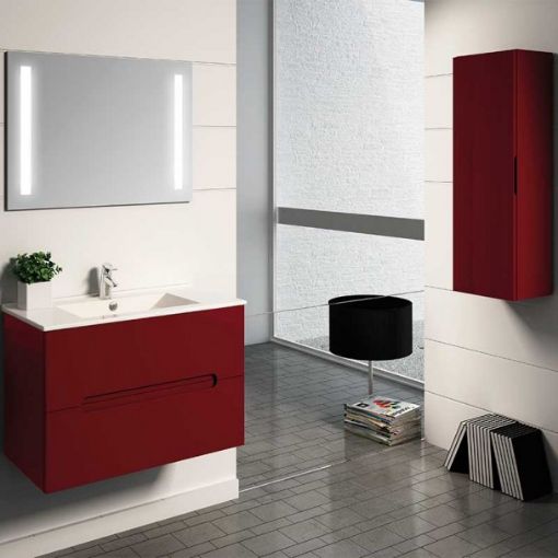 Imagen de Mueble De Baño Cabo 80 Cm Suspendido Burdeos