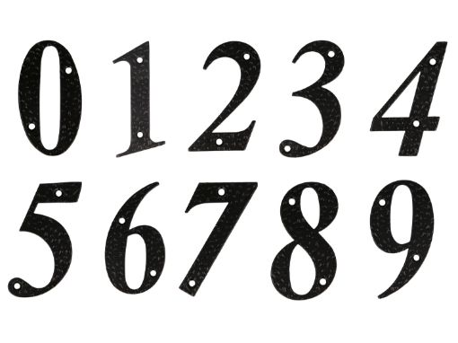 Imagen de Números Negro Acero Negro 9862