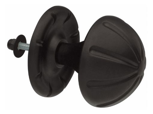 Imagen de Pomo 16 Placa De Acero, Pomo De Zamak Negro