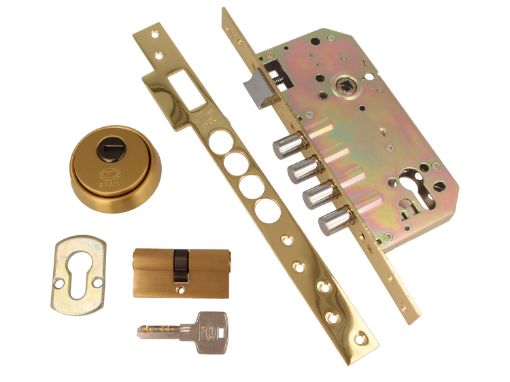 Imagen de Cerradura 100 Acero Latonado Barnizado