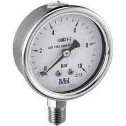 Imagen de Manometro Ø63 Inox Horz 1/4 Gas 0/100 6163242000