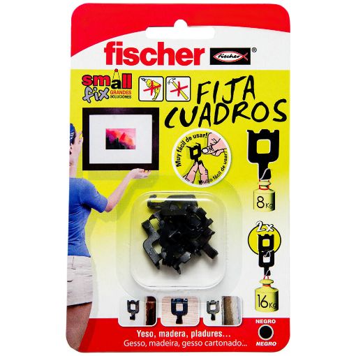 Imagen de Blister 8 Fija Cuadros Negro 518168 