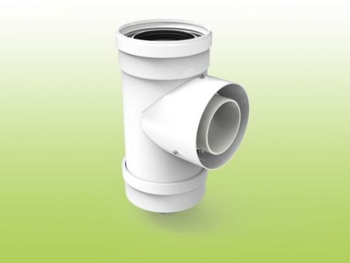 Imagen de Te Coaxial Ø60/100 Acero Lacado 610Tep15 Fig