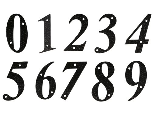 Imagen de Números Negro Acero Negro