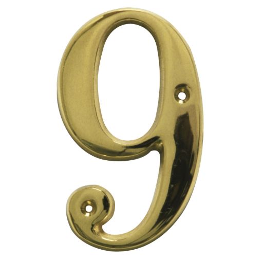 Imagen de Número 9 Latón Latón Pulido 2678