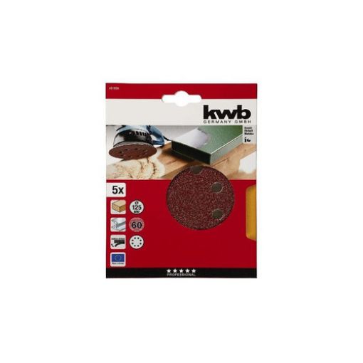 Imagen de 5 Discos Abrasivos 8 Agu Ø 125 Mm Gr 60