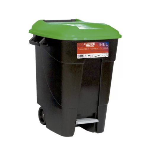 Imagen de CONTENEDOR ECO TAYG 100 L C/PEDAL NG/VERDE 421006