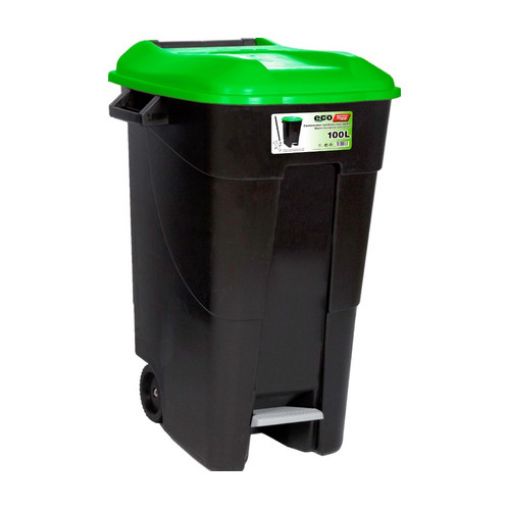 Imagen de CONTENEDOR ECO TAYG 100 L C/PEDAL NG/VERDE 421037