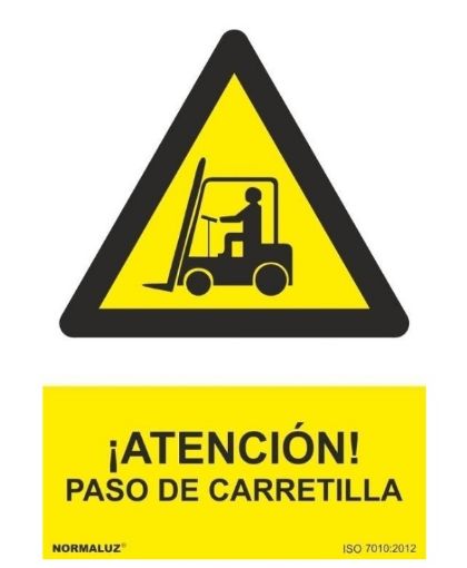 Imagen de SEÑAL PELIGRO PASO CARRETILLAS 21×30 ALUMINIO RD30906