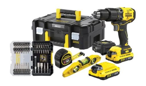 Imagen de KIT TALADRO PERCUTOR BRUSHL SFMCK101D2T-QW STANLEY