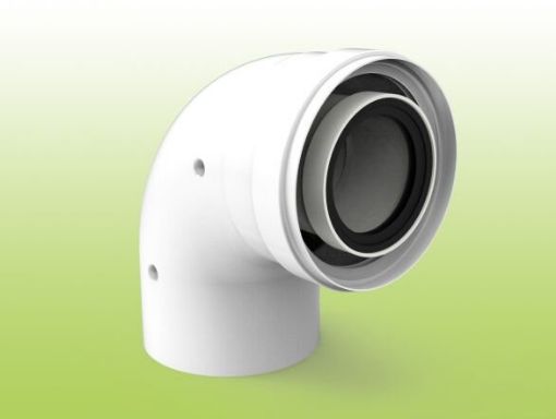 Imagen de Codo Coaxial Cond. 60/100 90º Mh 610-90Mhp15 Fig