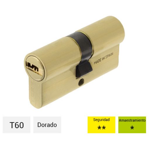 Imagen de CILINDRO SEG. 140 LATON T6554100L  TESA