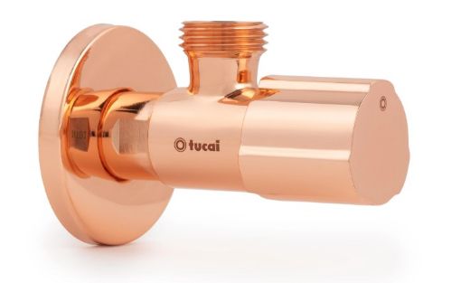 Imagen de VÁLVULA AV-PREMIUM C850 1/2" X 3/8" ORO ROSA TUCAI