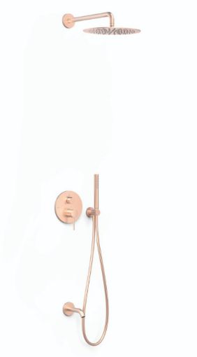 Imagen de CONJUNTO DE BAÑO-DUCHA EMPOTRADO STUDY 3 VÍAS ORO ROSA 26237302OPM